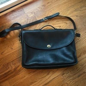 Coach Black Leather Briefcase